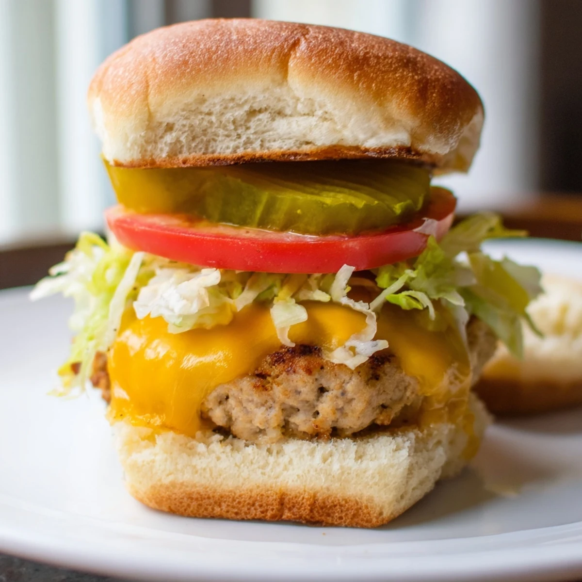 Tailgate Turkey Burger Sliders served warm on a wooden board, featuring fresh toppings and melty cheese for a crowd.