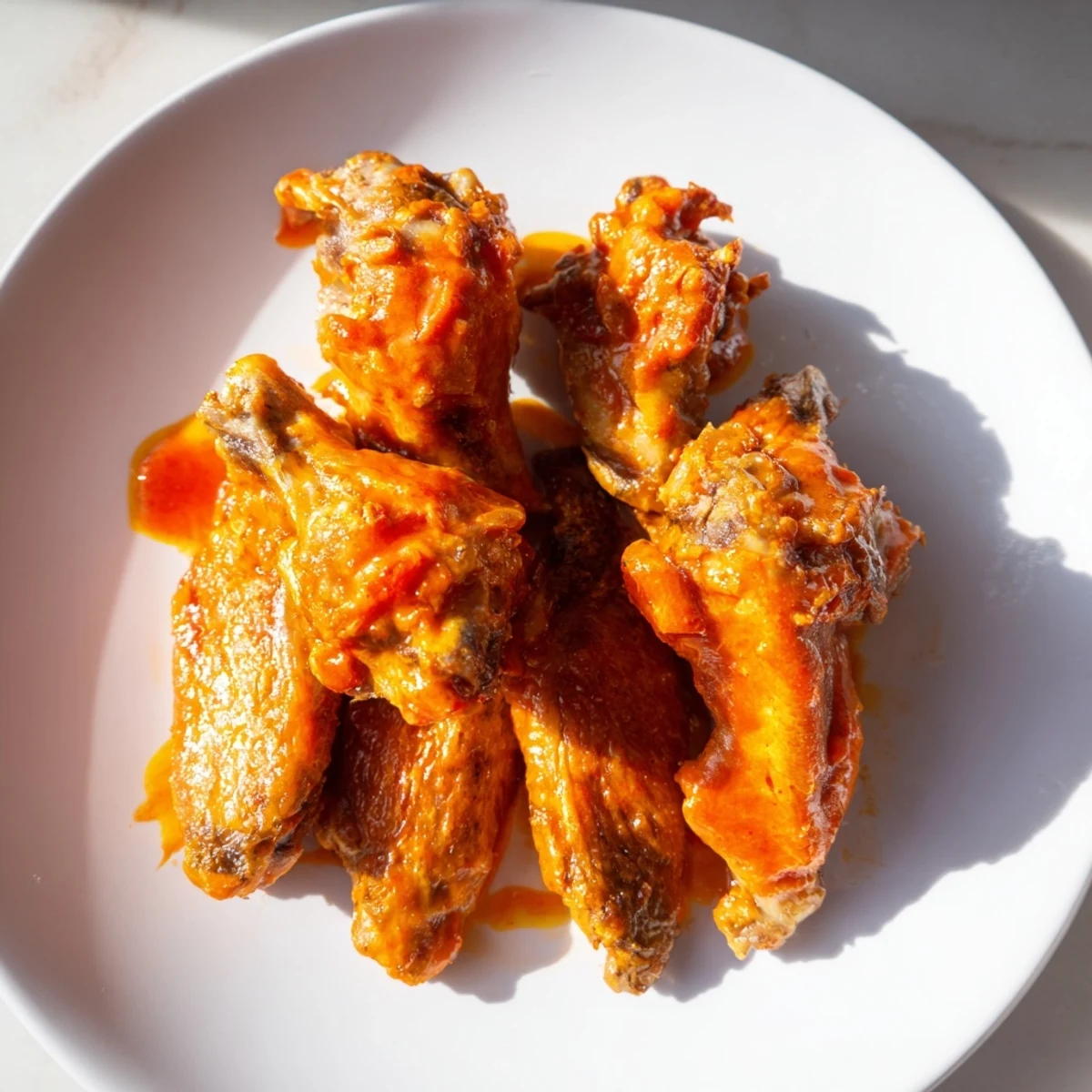 Golden brown Chicken Wings with Buffalo Sauce tossed in buttery hot sauce, served alongside creamy blue cheese dip.
