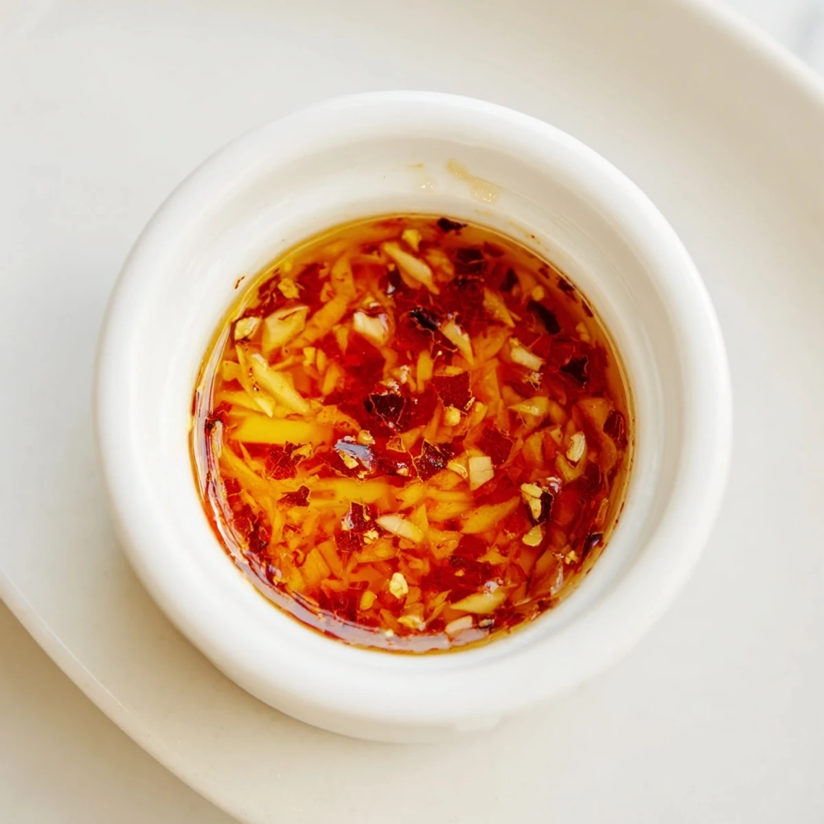 Close-up of the Best Asian Coleslaw Dressing being whisked in a bowl, highlighting its golden, glossy texture.