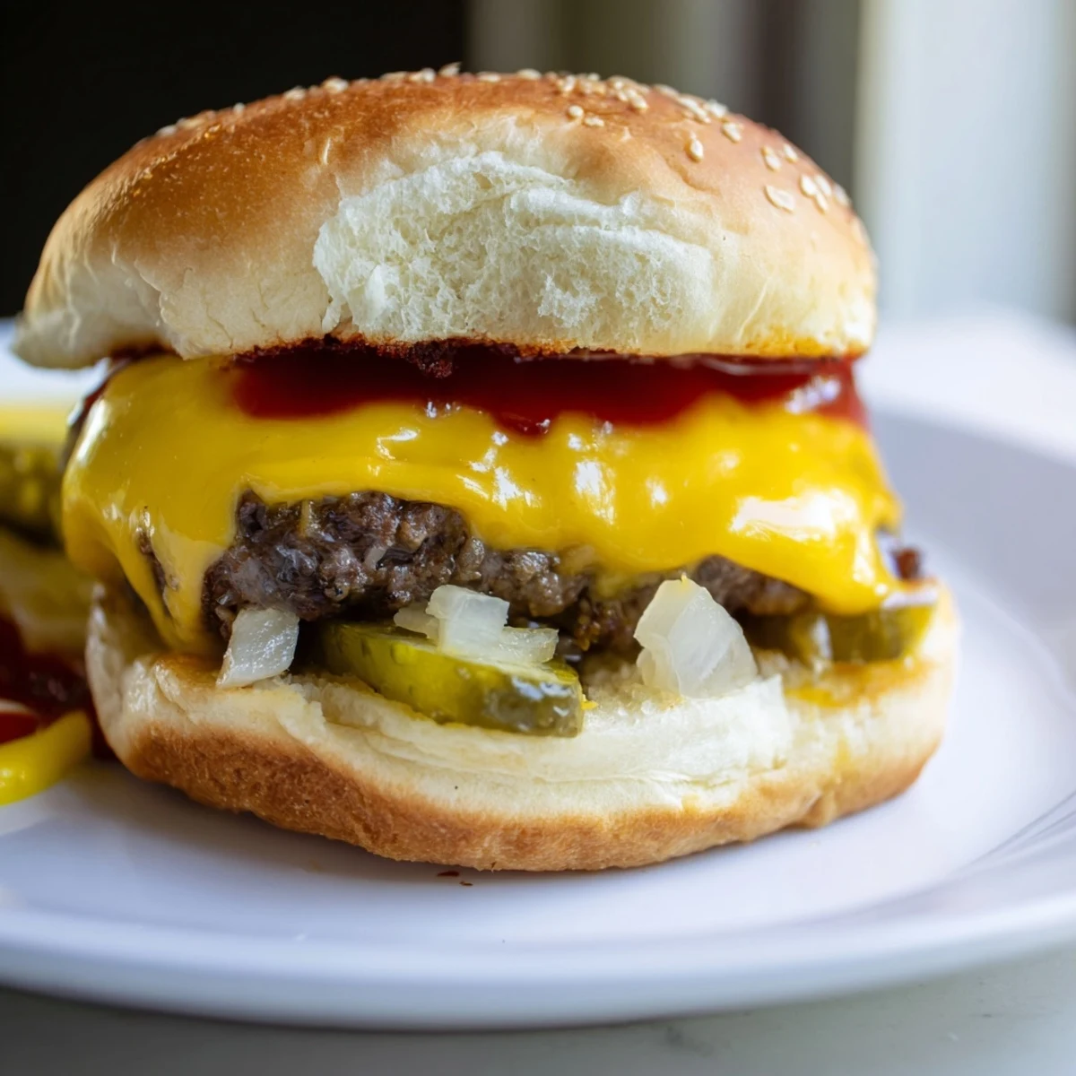 Golden White Trash Sliders served on a platter with ketchup and mustard for game day.