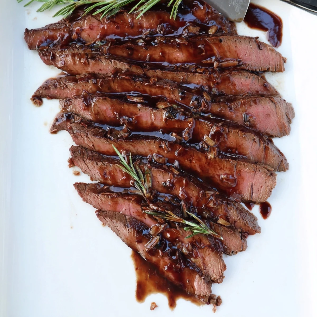 Juicy balsamic marinated flank steak topped with smoky grilled zucchini and creamy whipped feta garnish. Balsamic Flank Steak With Grilled Zucchini And Whipped Feta