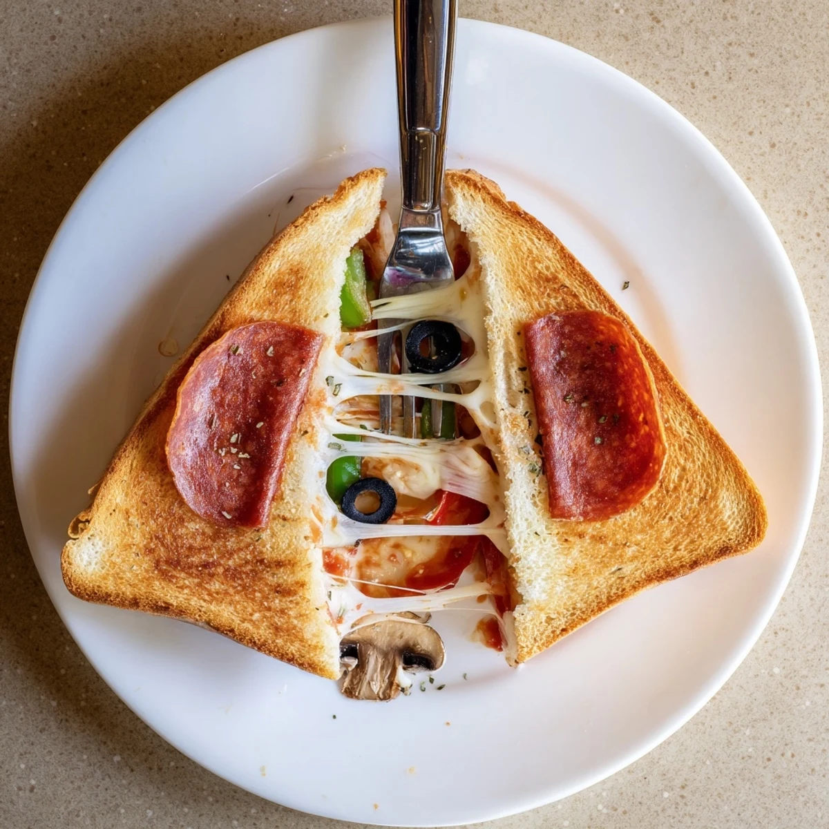 Pie Iron Pizza Pockets with bubbling mozzarella, golden crust, campfire charred edges