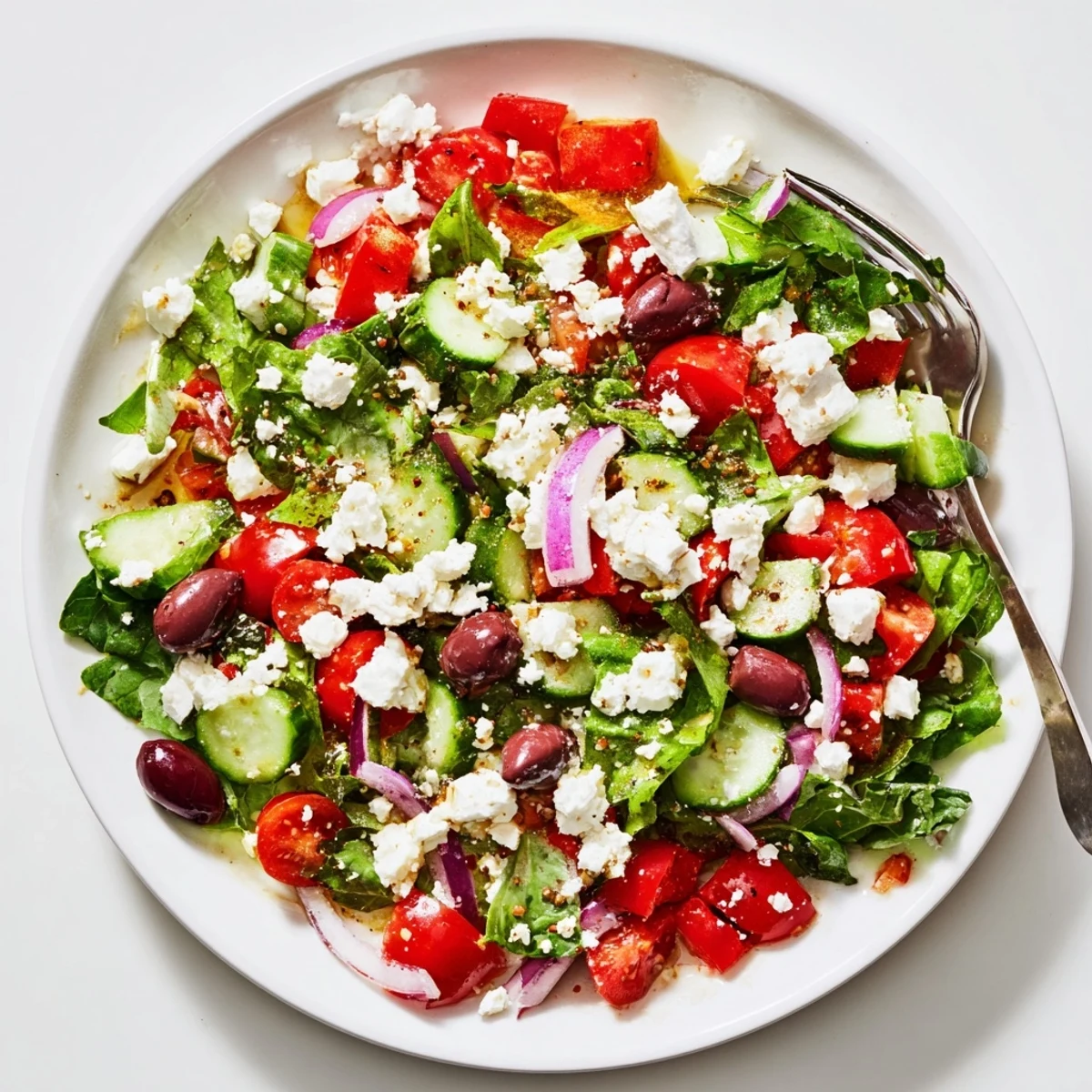 Fresh Salad Recipe with crisp mixed greens, halved tomatoes, zesty lemon dressing