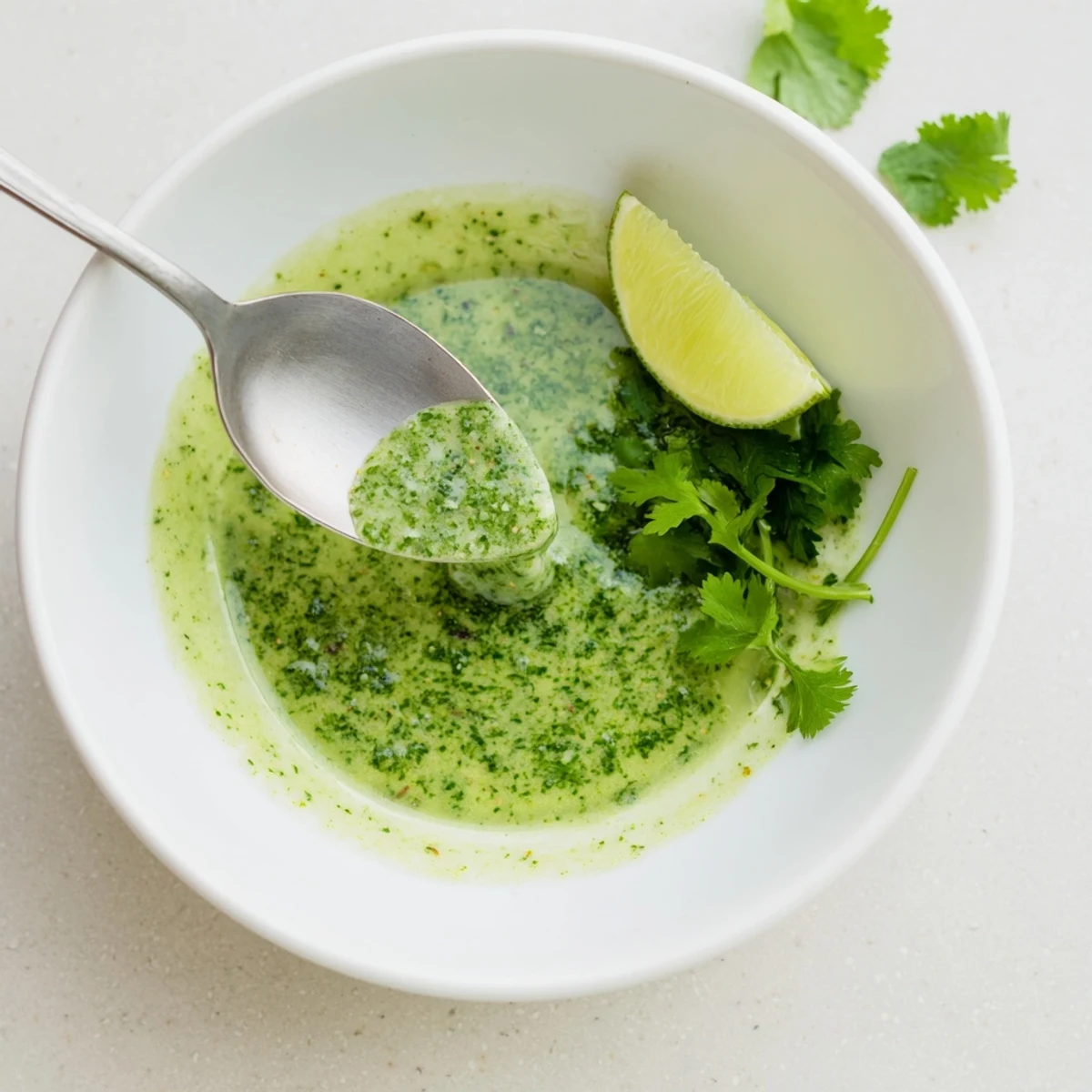 Bright Cilantro Lime Fresh Dressing tossed with mixed greens, zesty garlic bite.