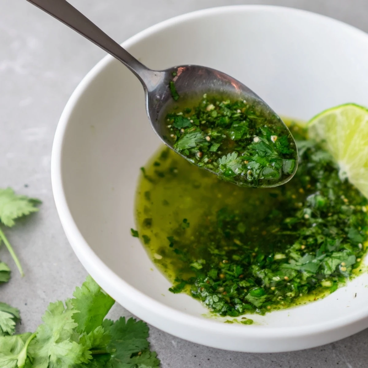 Cilantro Lime Fresh Dressing in jar, vibrant green color, ready for marinating.