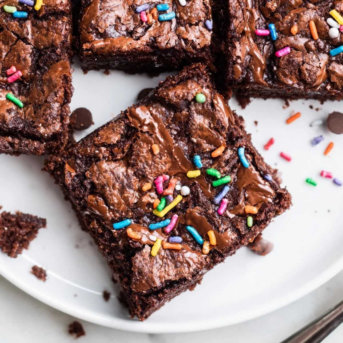 Warm Sourdough Cosmic Chocolate Brownies cooling on parchment, chocolate chips melting