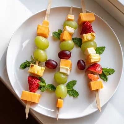 Delicious Fruit And Cheese Kabobs