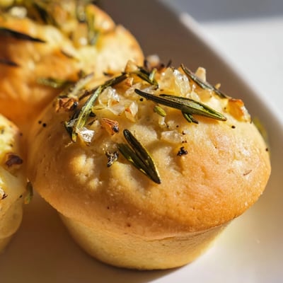 Garlic Rosemary Focaccia Muffins
